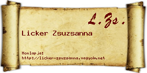 Licker Zsuzsanna névjegykártya